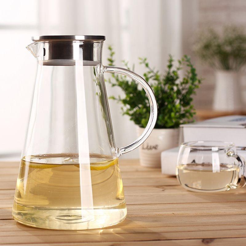 Glass Pitcher with Lid 60 oz. Teaware The Grateful Tea Co.