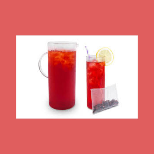 Hibiscus Berry Herbal Iced Tea Bags, Caffeine Free, available in quantities of 1, 6 or 12 quart size pouches Iced Tea The Grateful Tea Co.