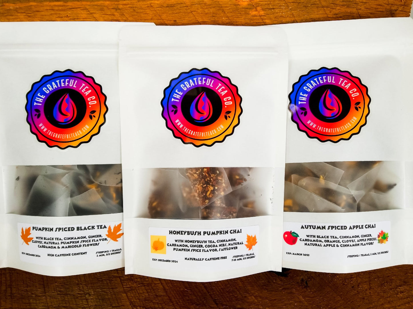 Pumpkin Spiced Black Tea, 15 Sachets Teabags The Grateful Tea Co.