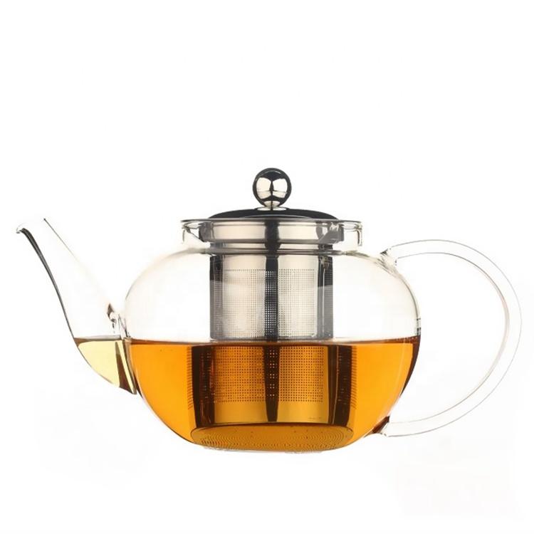 Glass Teapot With Infuser and Lid (30oz.) Choose Stainless Steel or Glass Infuser & Lid Teaware The Grateful Tea Co.