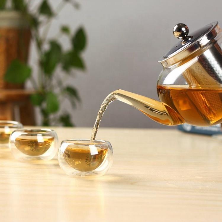 Glass Teapot With Infuser and Lid (30oz.) Choose Stainless Steel or Glass Infuser & Lid Teaware The Grateful Tea Co.