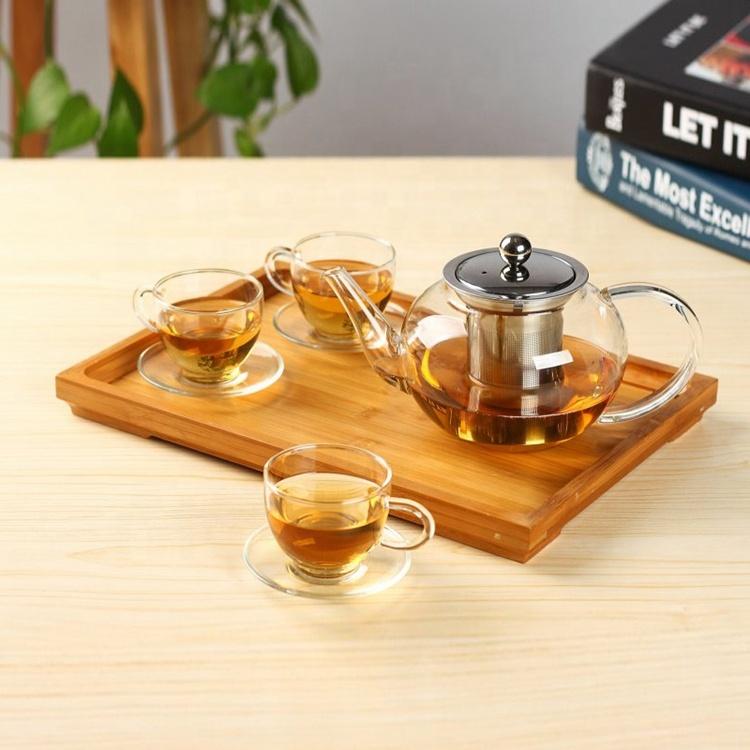 Glass Teapot With Infuser and Lid (30oz.) Choose Stainless Steel or Glass Infuser & Lid Teaware The Grateful Tea Co.