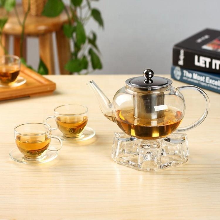Glass Teapot With Infuser and Lid (30oz.) Choose Stainless Steel or Glass Infuser & Lid Teaware The Grateful Tea Co.