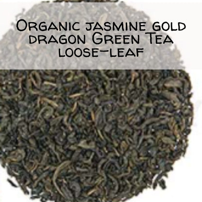 Gourmet Gratefully Organic Loose-Leaf Jasmine Gold Dragon Green Tea Blend organic loose-leaf The Grateful Tea Co. 
