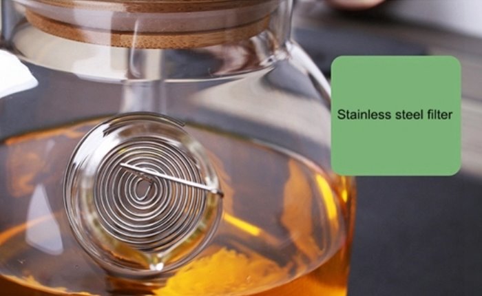 Glass Kettle with Filter & Bamboo Lid 54 oz Teaware The Grateful Tea Co.
