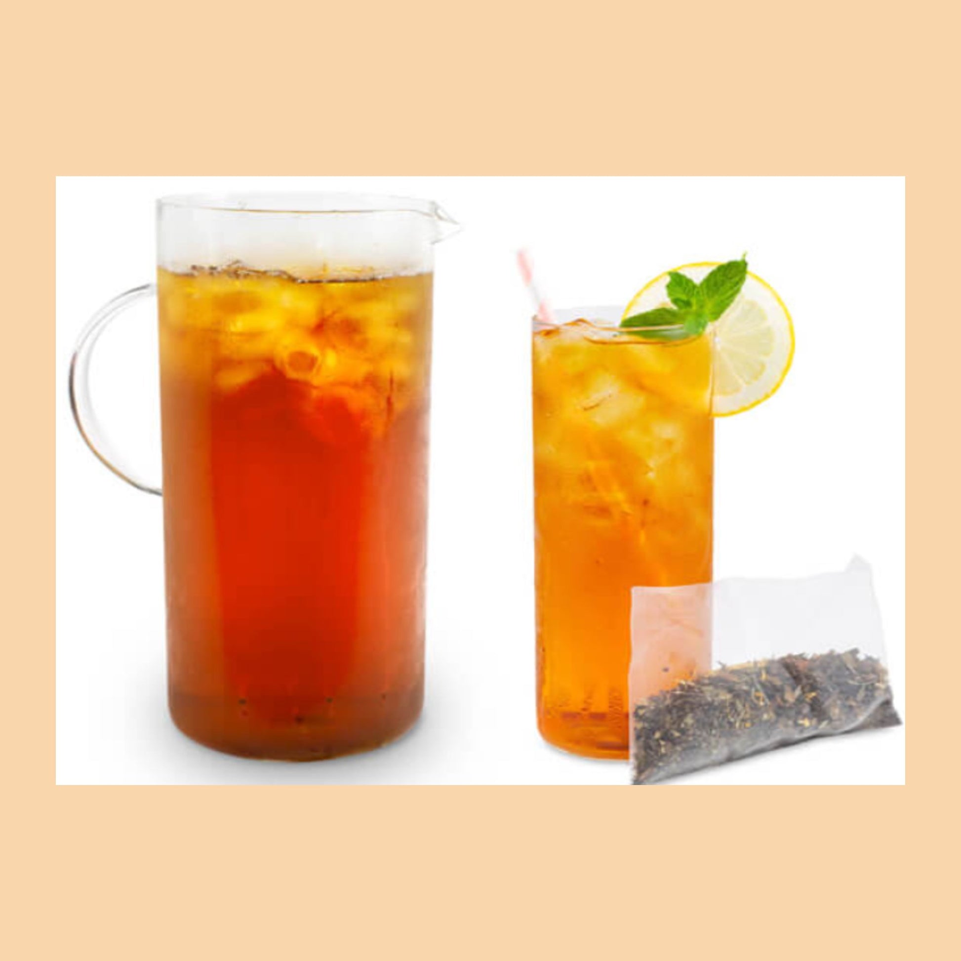 White Peach Cold Brew Iced Teabags, available in quantities of 1, 6 or 12 quart size pouches Iced Tea The Grateful Tea Co.