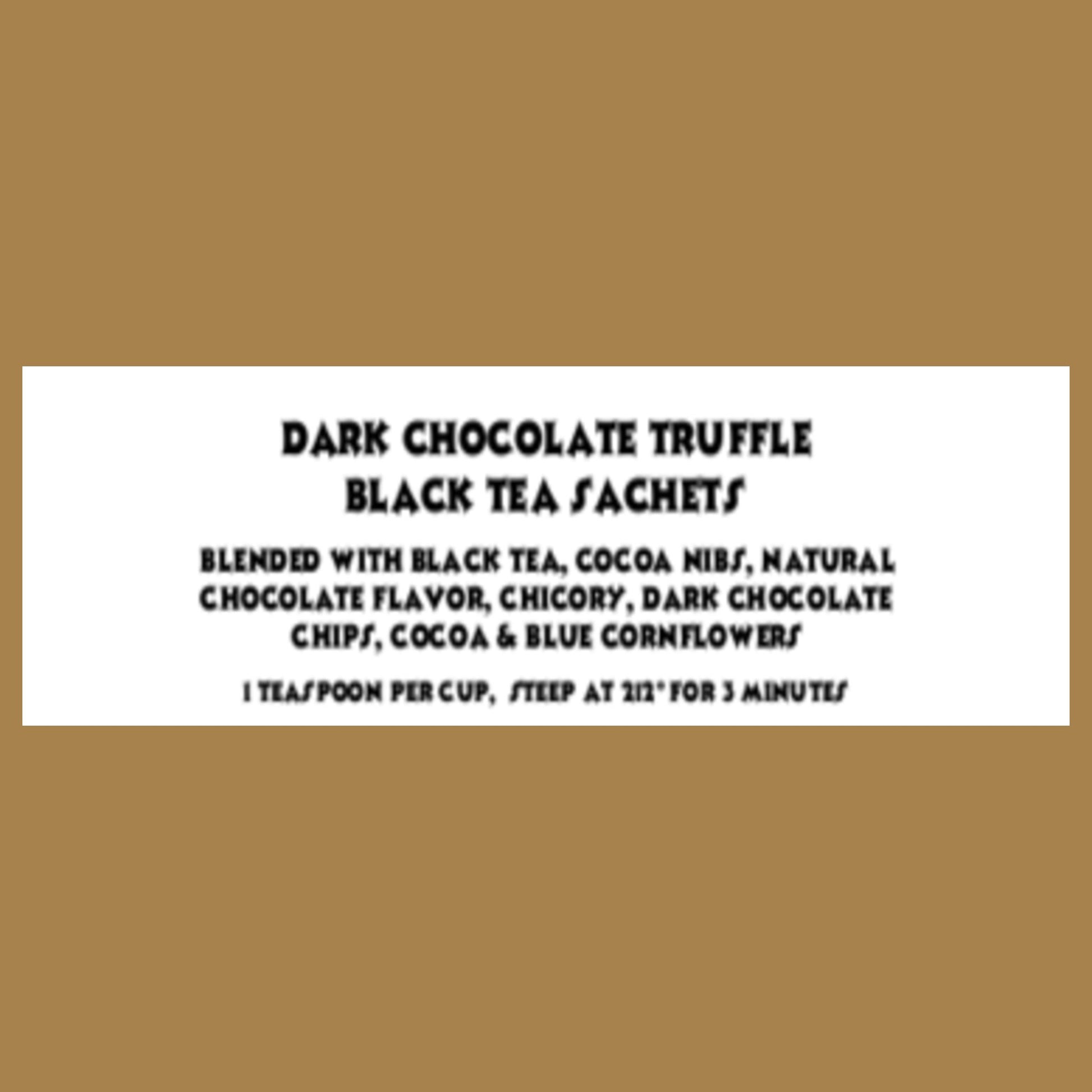 Gourmet Dark Chocolate Truffle Black Tea, 15 Sachets Teabags The Grateful Tea Co.
