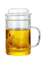 Glass Teacup With Infuser (11oz.) Teaware The Grateful Tea Co. Infuser3