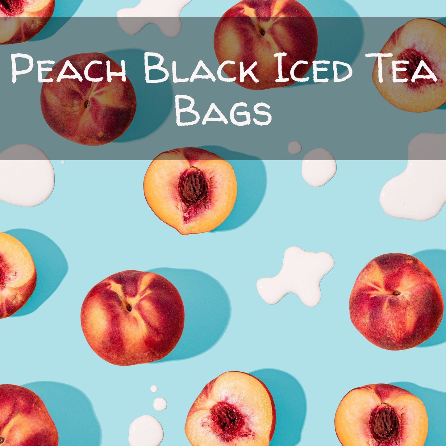 Peach Black Iced Tea Bags, available in quantities of 1, 6 or 12 quart size pouches Iced Tea The Grateful Tea Co.
