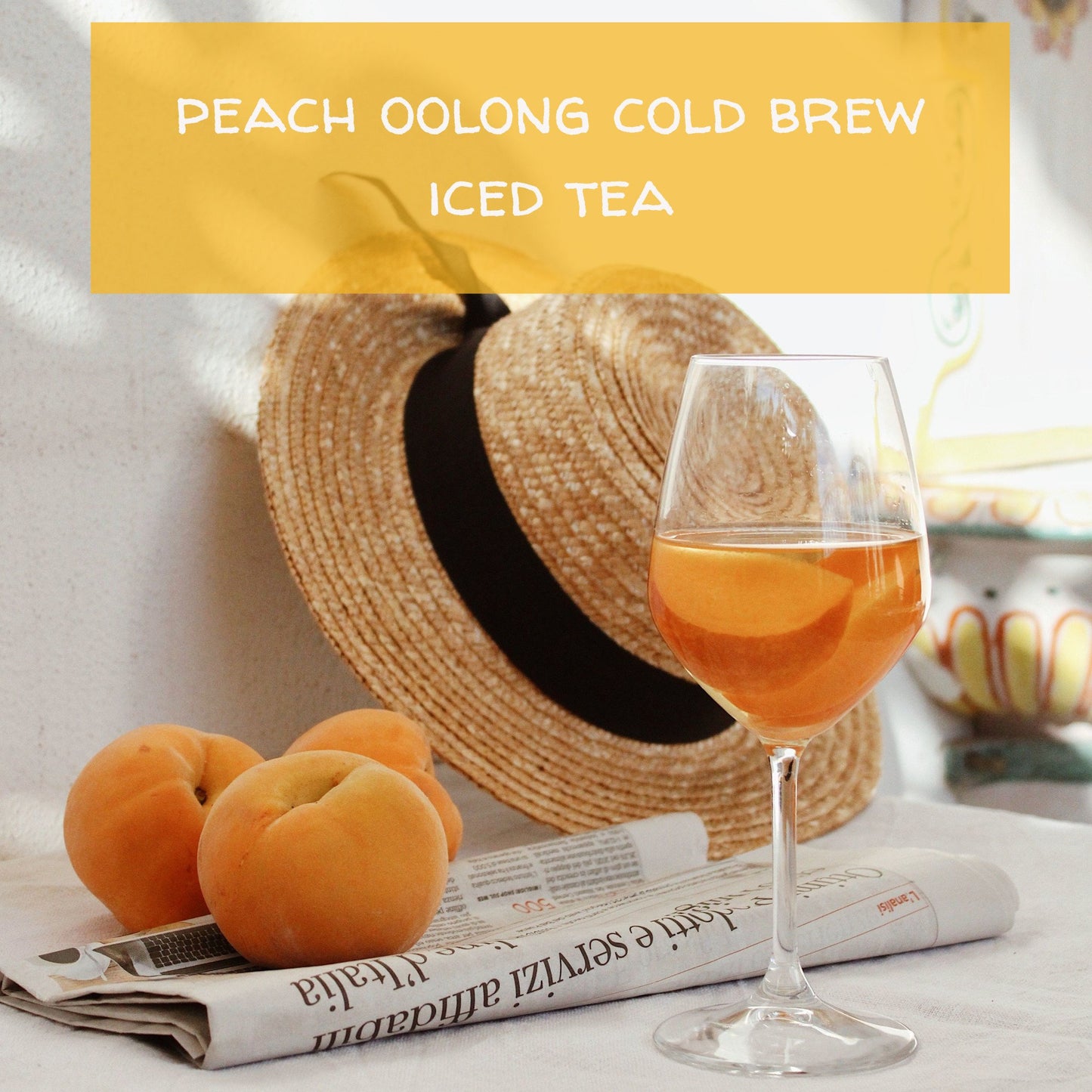 Peach Oolong Cold Brew Iced Tea Bags, available in quantities of 1, 6 or 12 quart size pouches Iced Tea The Grateful Tea Co.