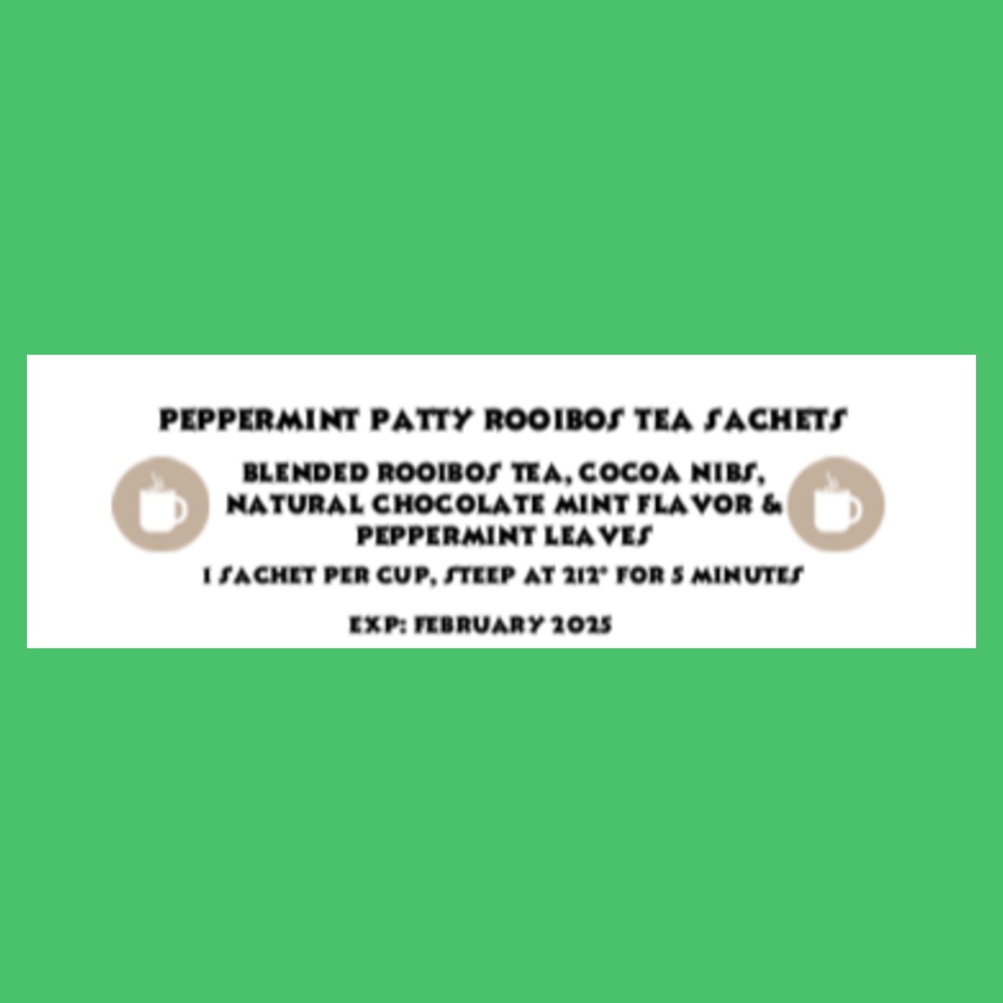 Gourmet Peppermint Patty Rooibos Red Tea, 15 Sachets Teabags The Grateful Tea Co.