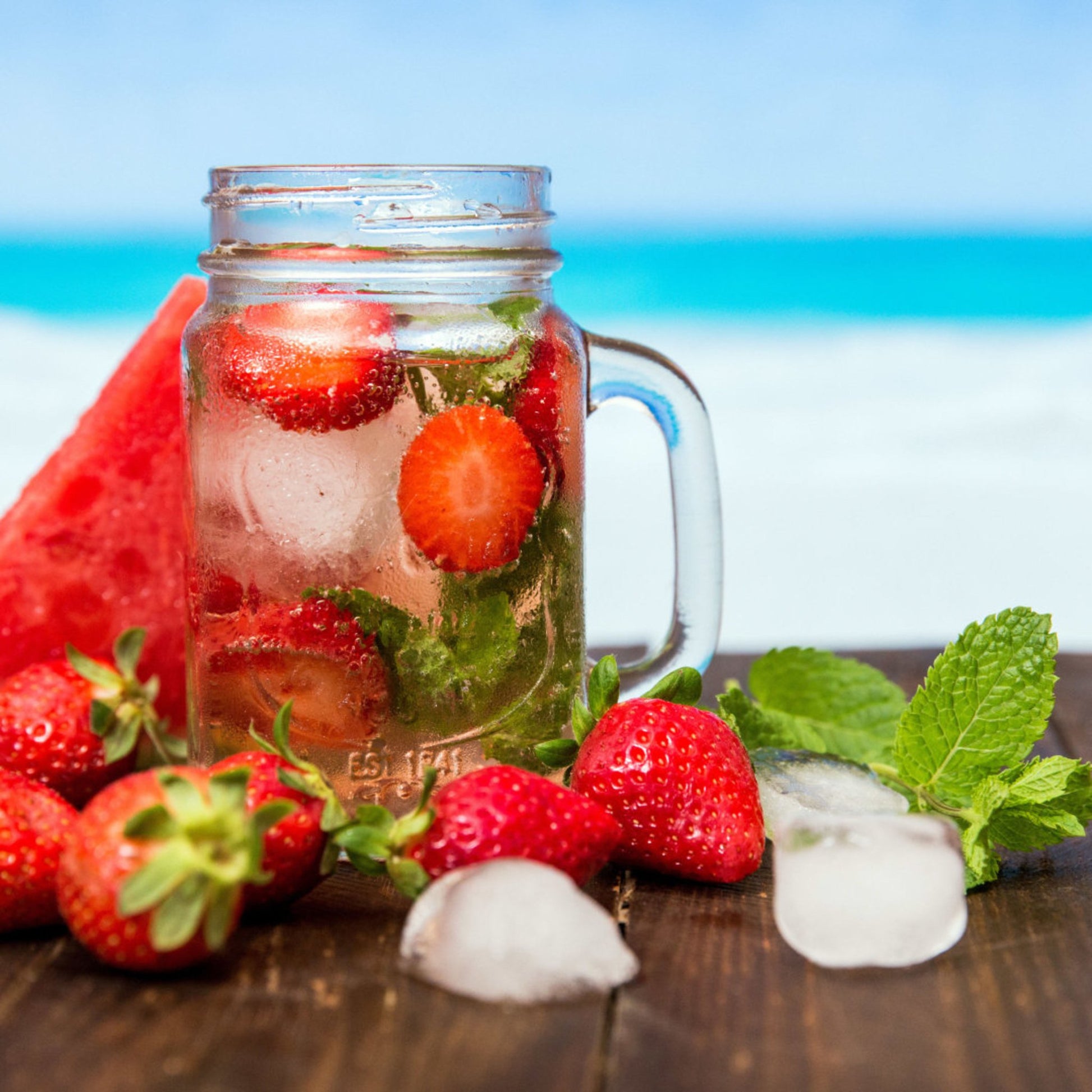Wild Strawberry Herbal Iced Tea Bags, available in quantities of 1, 6 or 12 quart size pouches Iced Tea The Grateful Tea Co.