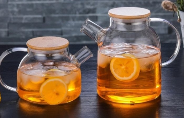 Glass Kettle with Filter & Bamboo Lid 54 oz Teaware The Grateful Tea Co.