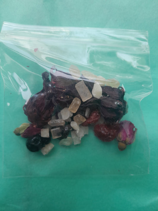 Blueberries, Raspberries, Rose Buds, Rose Hips & Rock Sugar/Flower & Fruit Loose Leaf Tea Packages