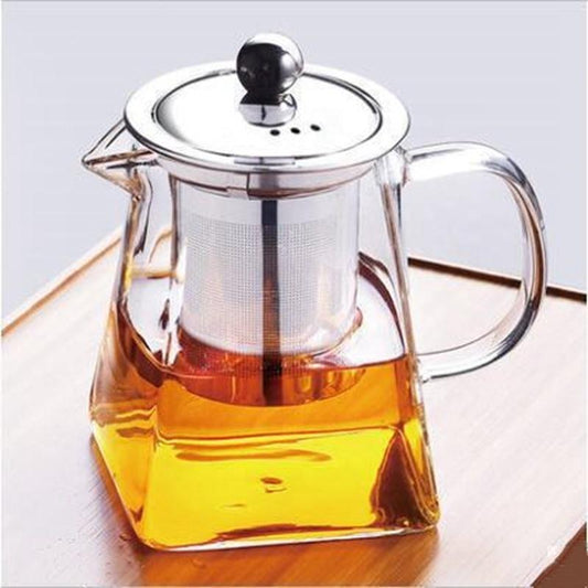 Glass Teapot With Stainless Steel Infuser and Lid (32oz or 43oz) Teaware The Grateful Tea Co. 