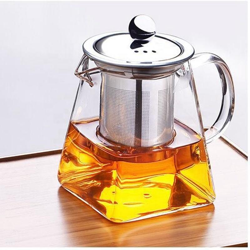 Glass Teapot With Stainless Steel Infuser and Lid (32oz or 43oz) Teaware The Grateful Tea Co. 
