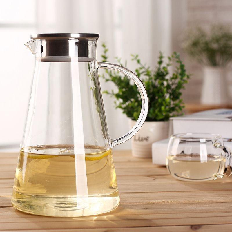 Glass Pitcher with Lid 60 oz. Teaware The Grateful Tea Co. 