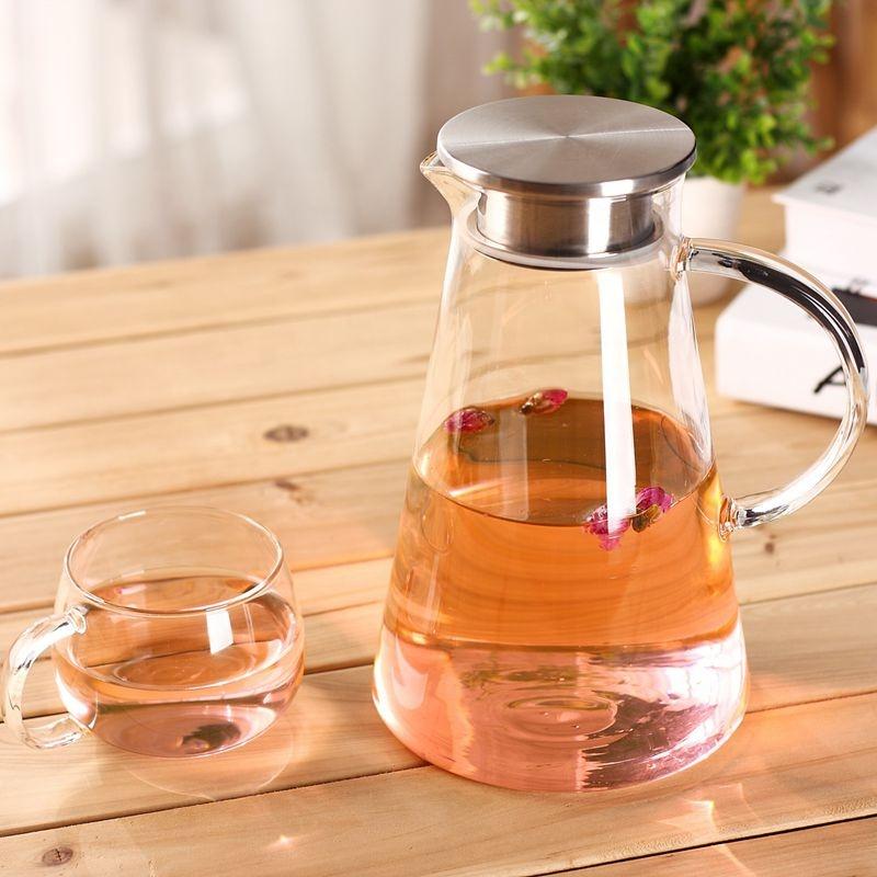 Glass Pitcher with Lid 60 oz. Teaware The Grateful Tea Co. 