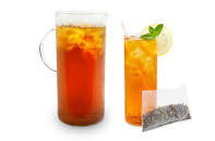 White Peach Cold Brew Iced Teabags, available in quantities of 6 or 12 quart size pouches