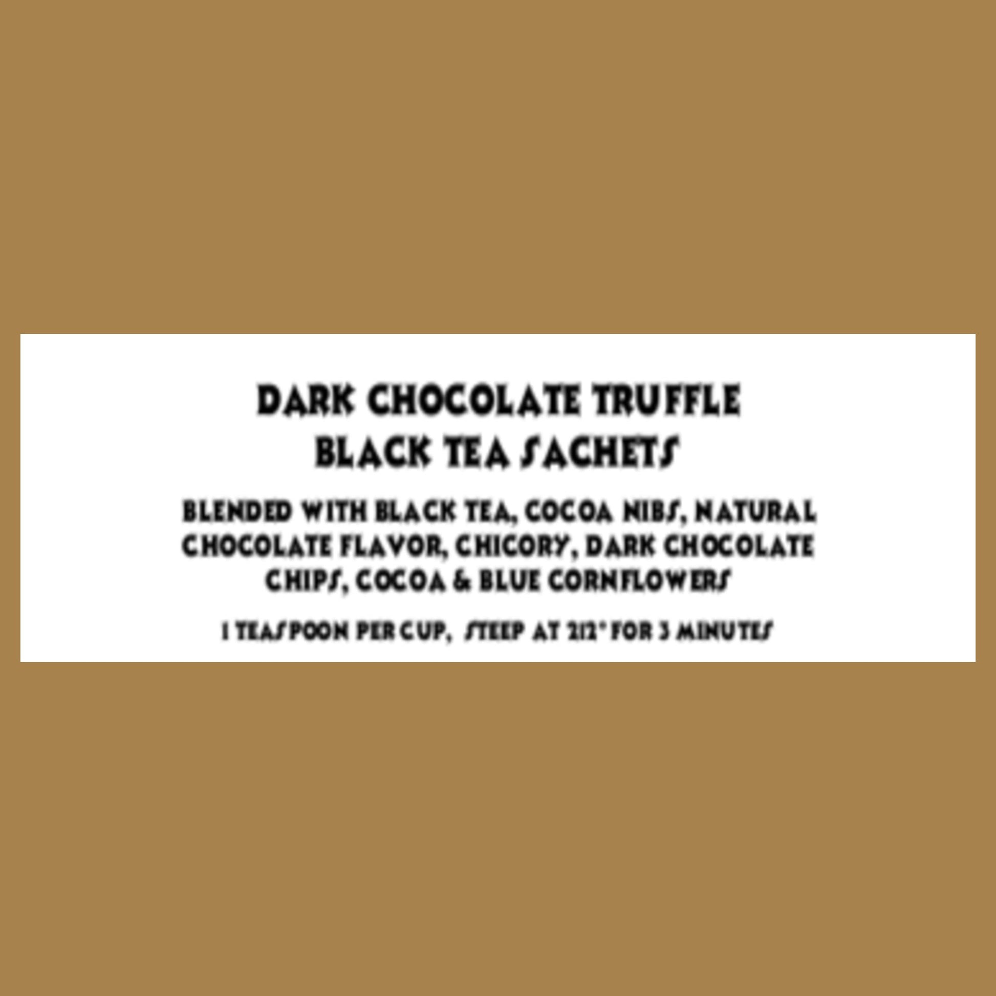 Gourmet Dark Chocolate Truffle Black Tea, 15 Sachets Teabags The Grateful Tea Co. 