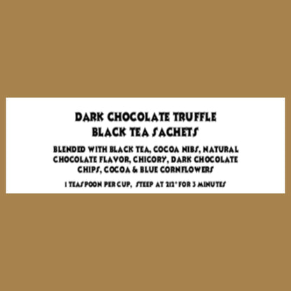 Gourmet Dark Chocolate Truffle Black Tea, 15 Sachets Teabags The Grateful Tea Co. 