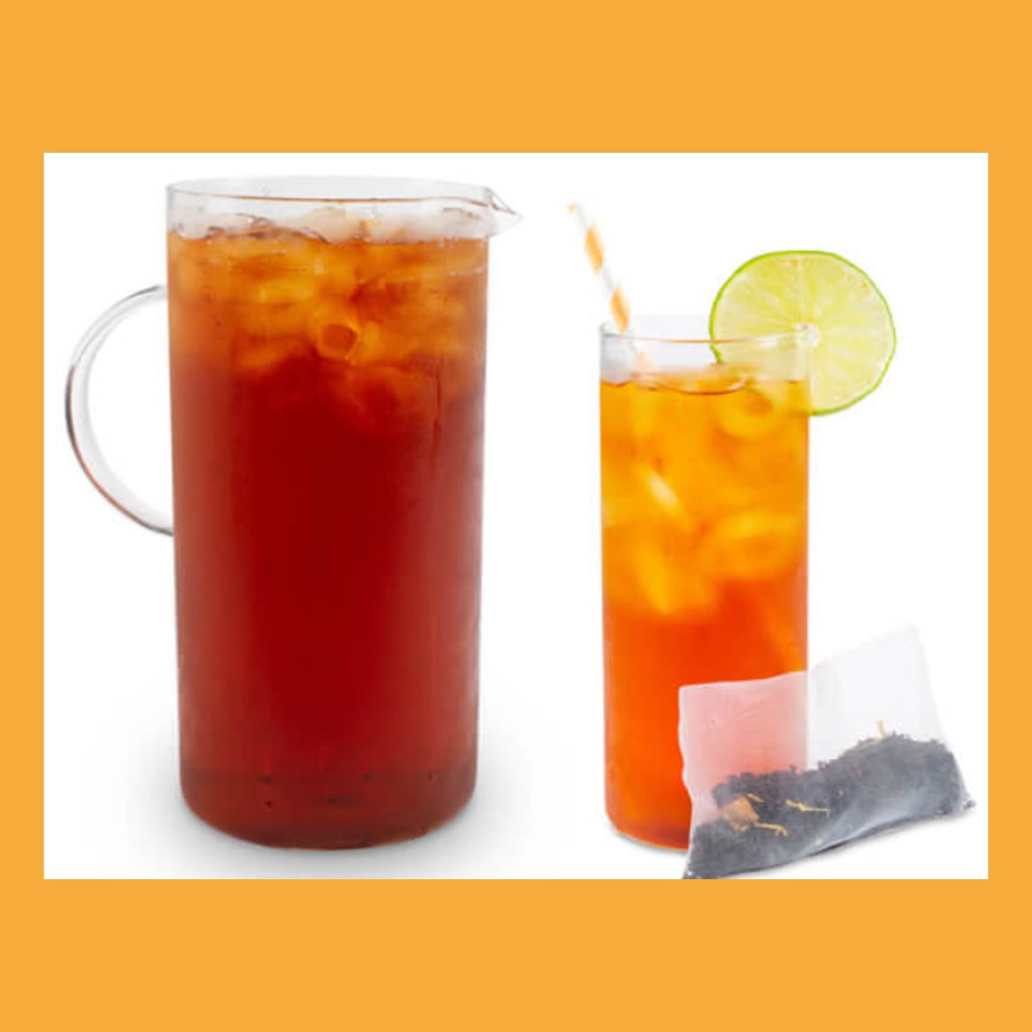 Mango Black Iced Tea Bags, available in quantities of 1, 6 or 12 quart size pouches Iced Tea The Grateful Tea Co. 