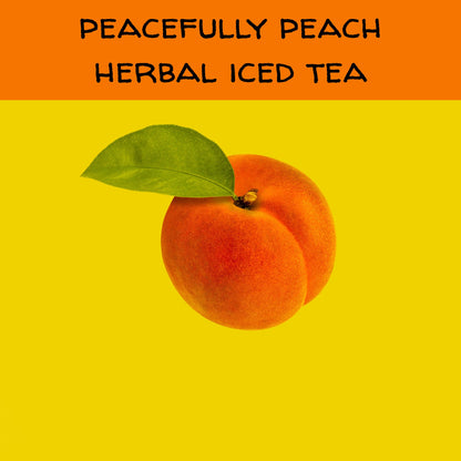 Peacefully Peachy Herbal Iced Tea Bags, available in quantities of 1, 6 or 12 quart size pouches Iced Tea The Grateful Tea Co. 6 quart size pouches 