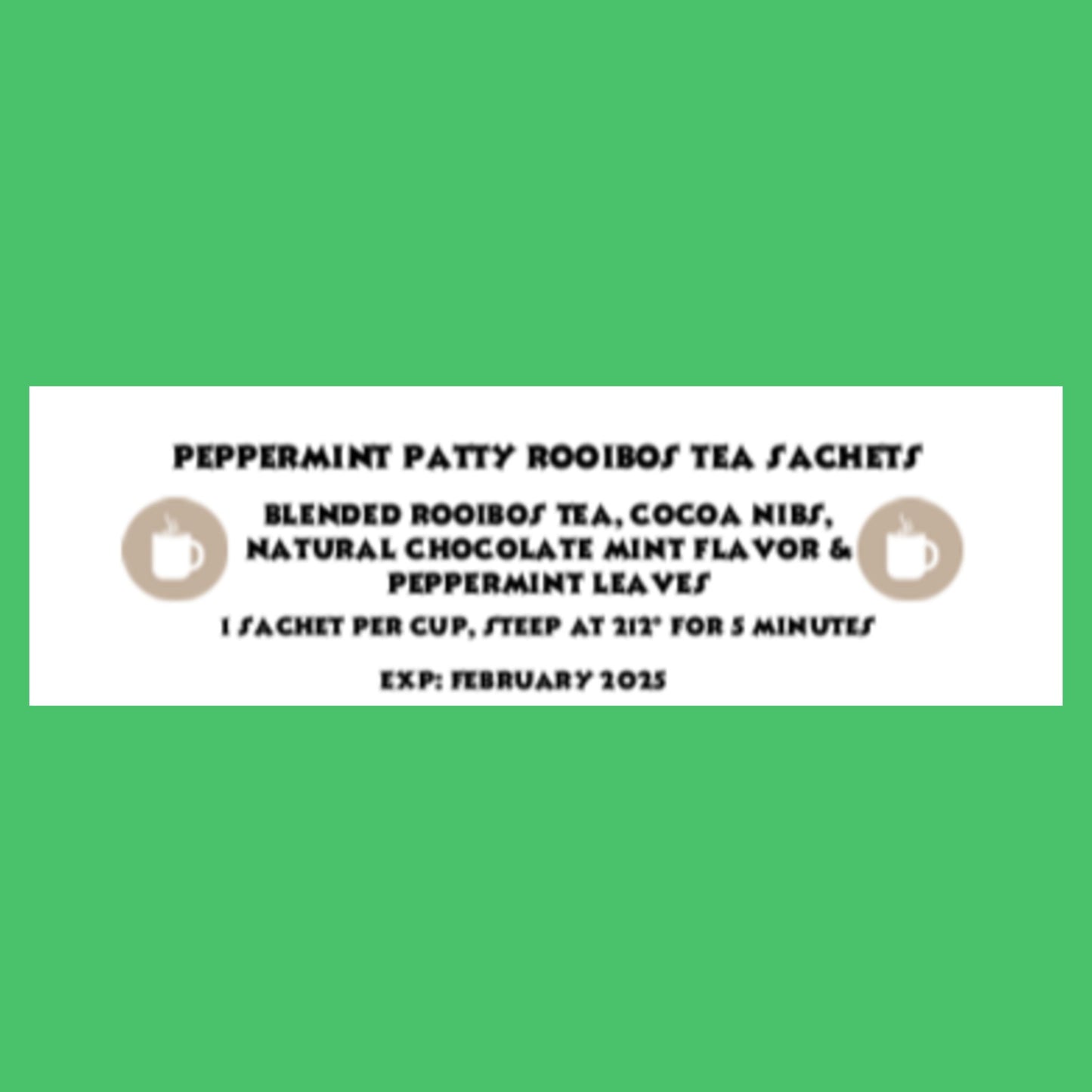 Gourmet Peppermint Patty Rooibos Red Tea, 15 Sachets Teabags The Grateful Tea Co. 